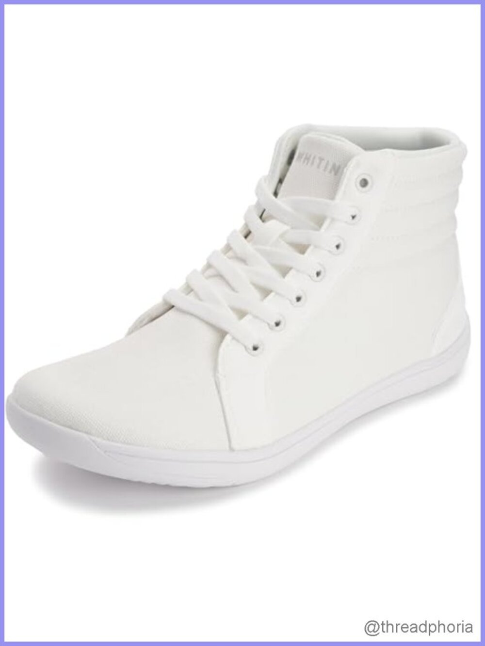Wide High-Top Canvas Barefoot Sneakers with Supportive Ankle Collar